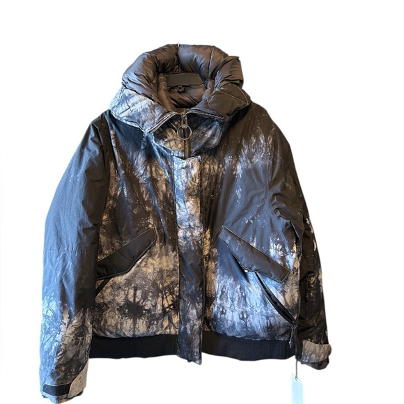 Holden Cropped Alpine Down Jacket Black Tie Dye Women's XL Gorpcore NWT - Picture 4 of 13
